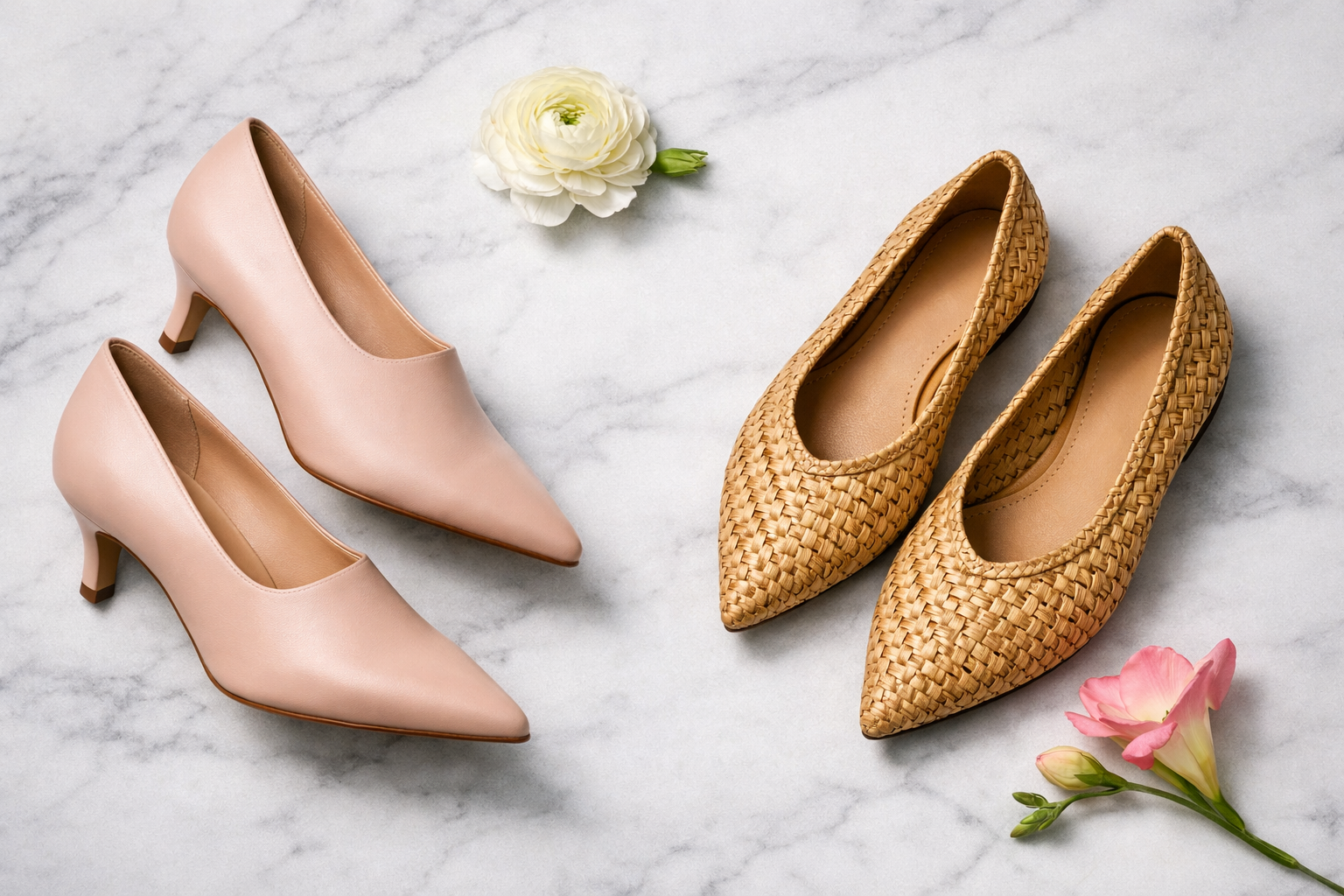 High vamp pumps woven ballet flats 2026